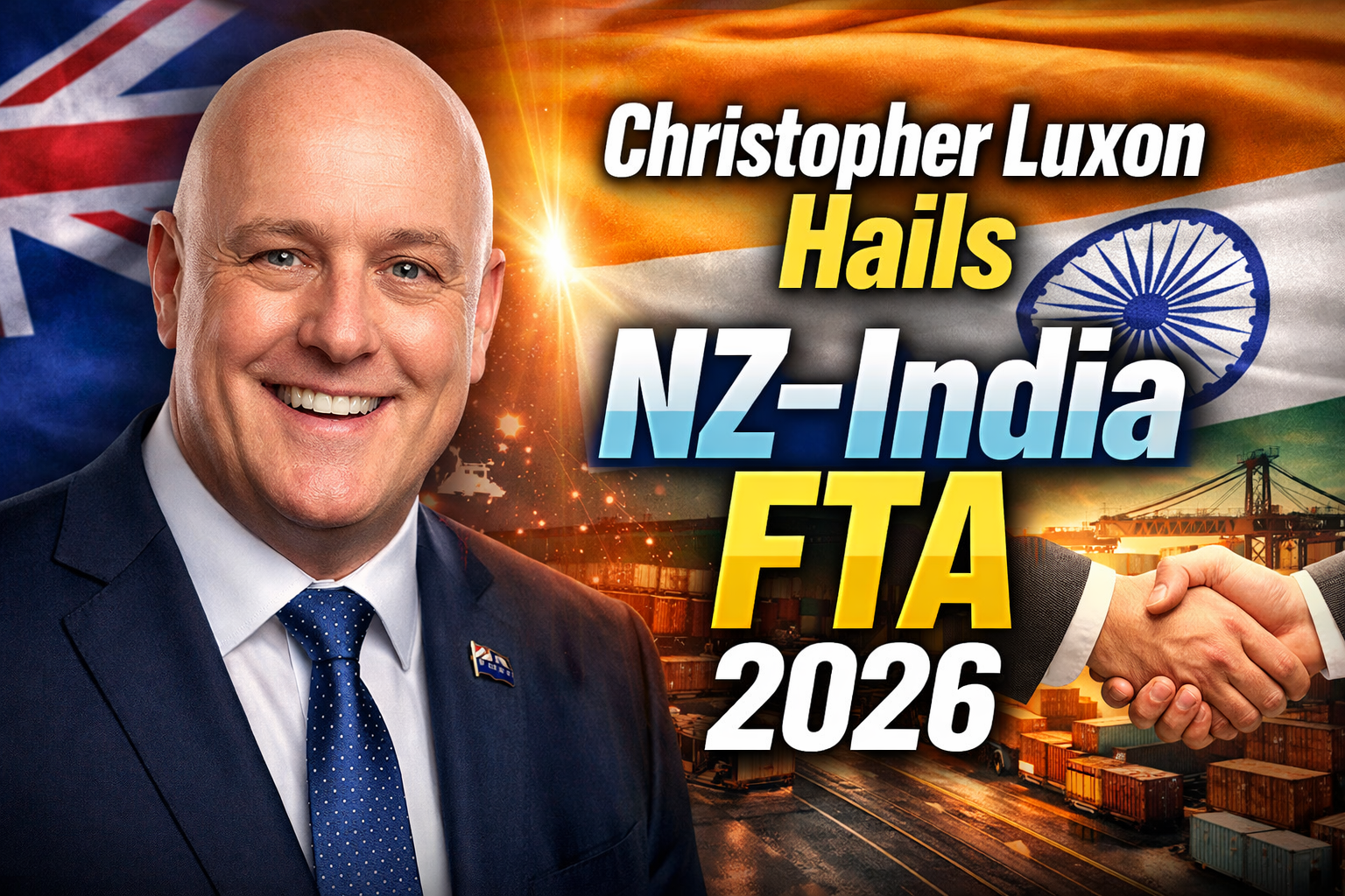 Christopher Luxon Hails NZ–India FTA 2026 Trade Benefits and New Jobs Outlook