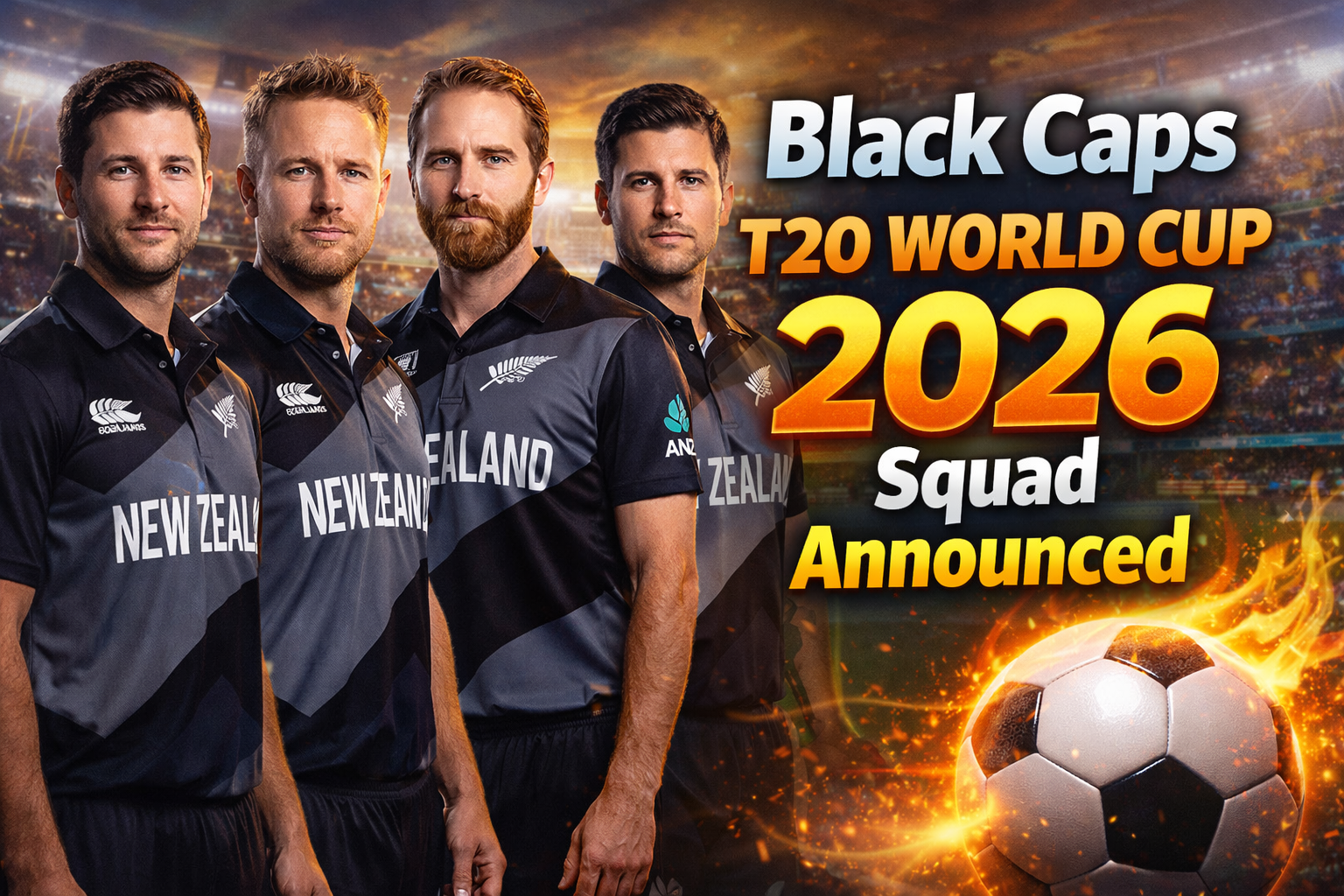 Black Caps T20 World Cup 2026 Squad Announced Full Team List Revealed