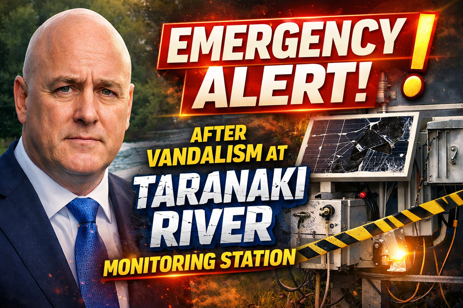 Emergency Alert After Vandalism at Taranaki River Monitoring Station