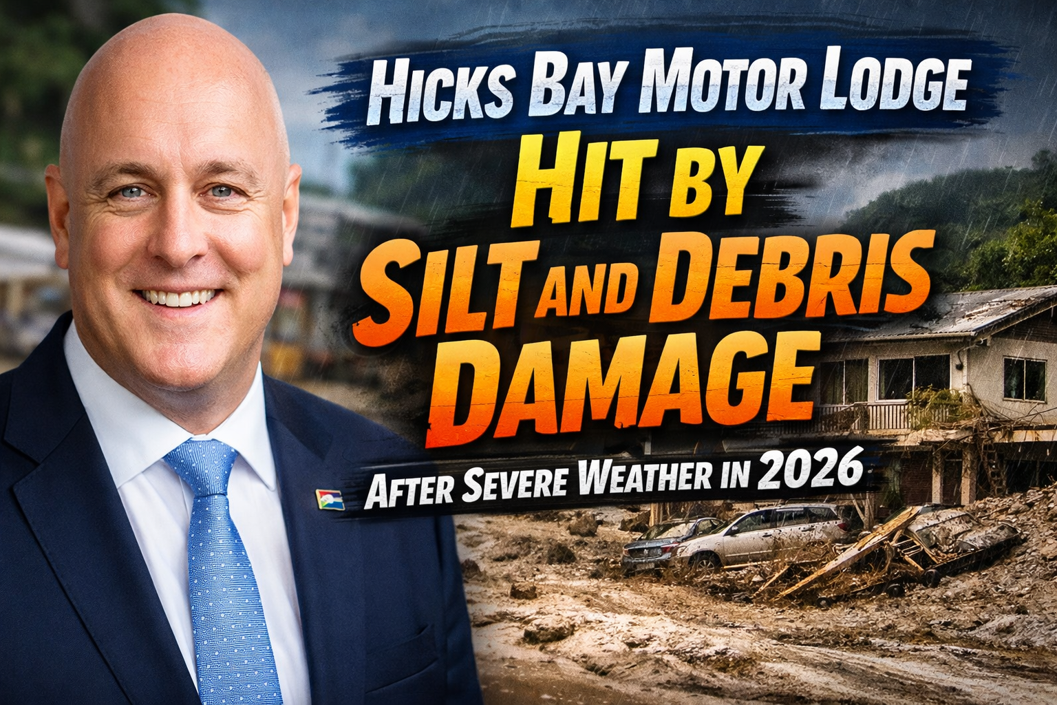 Hicks Bay Motor Lodge Hit by Silt and Debris Damage After Severe Weather in 2026