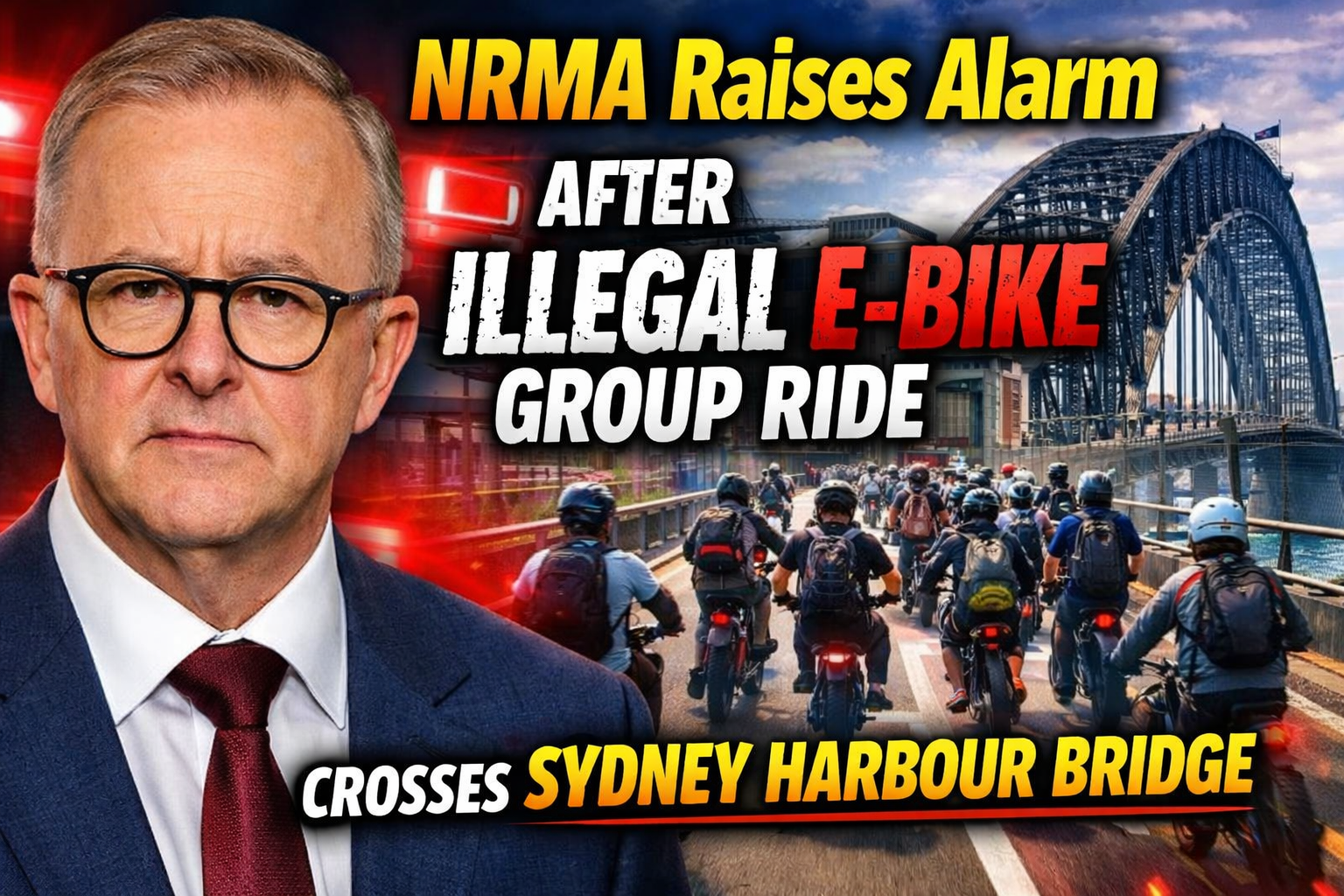 NRMA Raises Alarm After Illegal E-Bike Group Ride Crosses Sydney Harbour Bridge