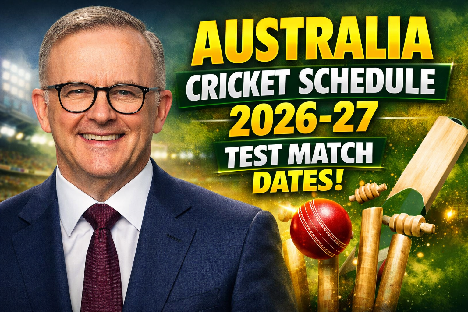 Australia cricket schedule 2026-27 Test match dates