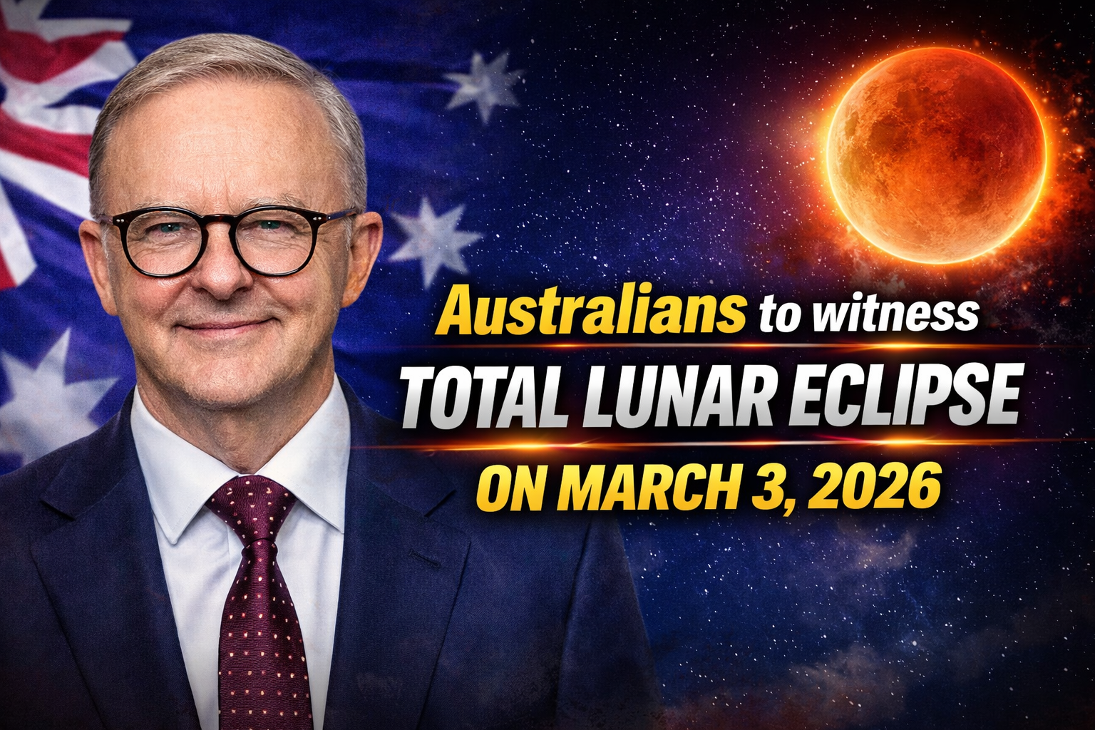 Australians to witness total lunar eclipse on March 3, 2026 – full visibility guide and timings