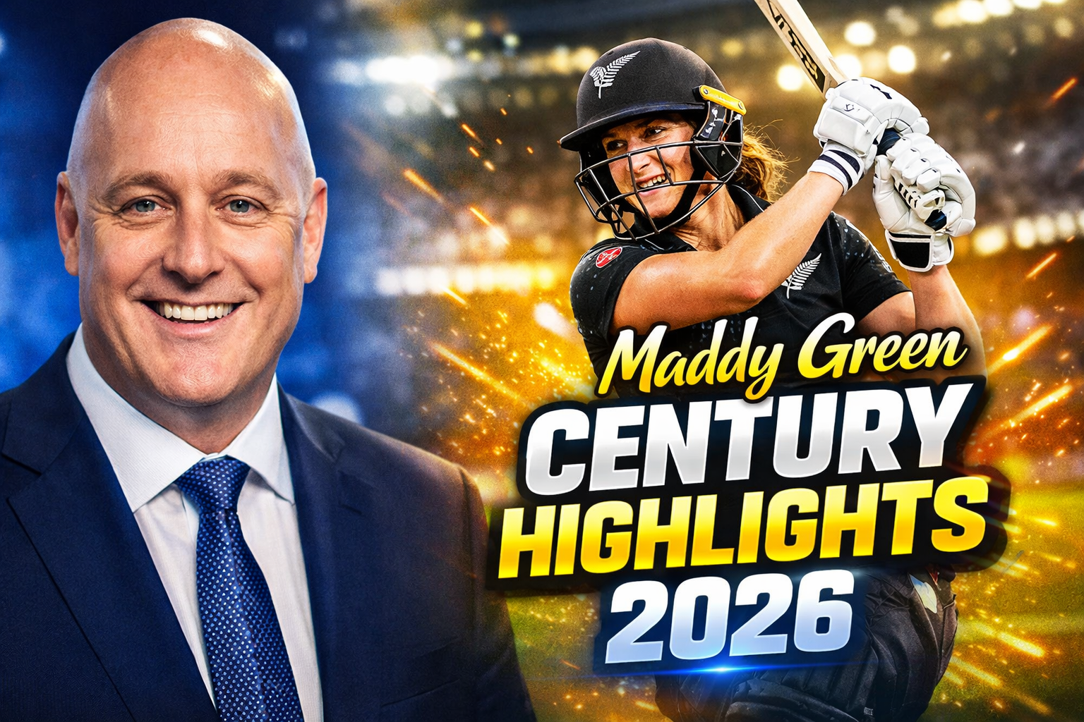 Maddy Green Century Highlights 2026 White Ferns Star Powers Wellington ODI Win
